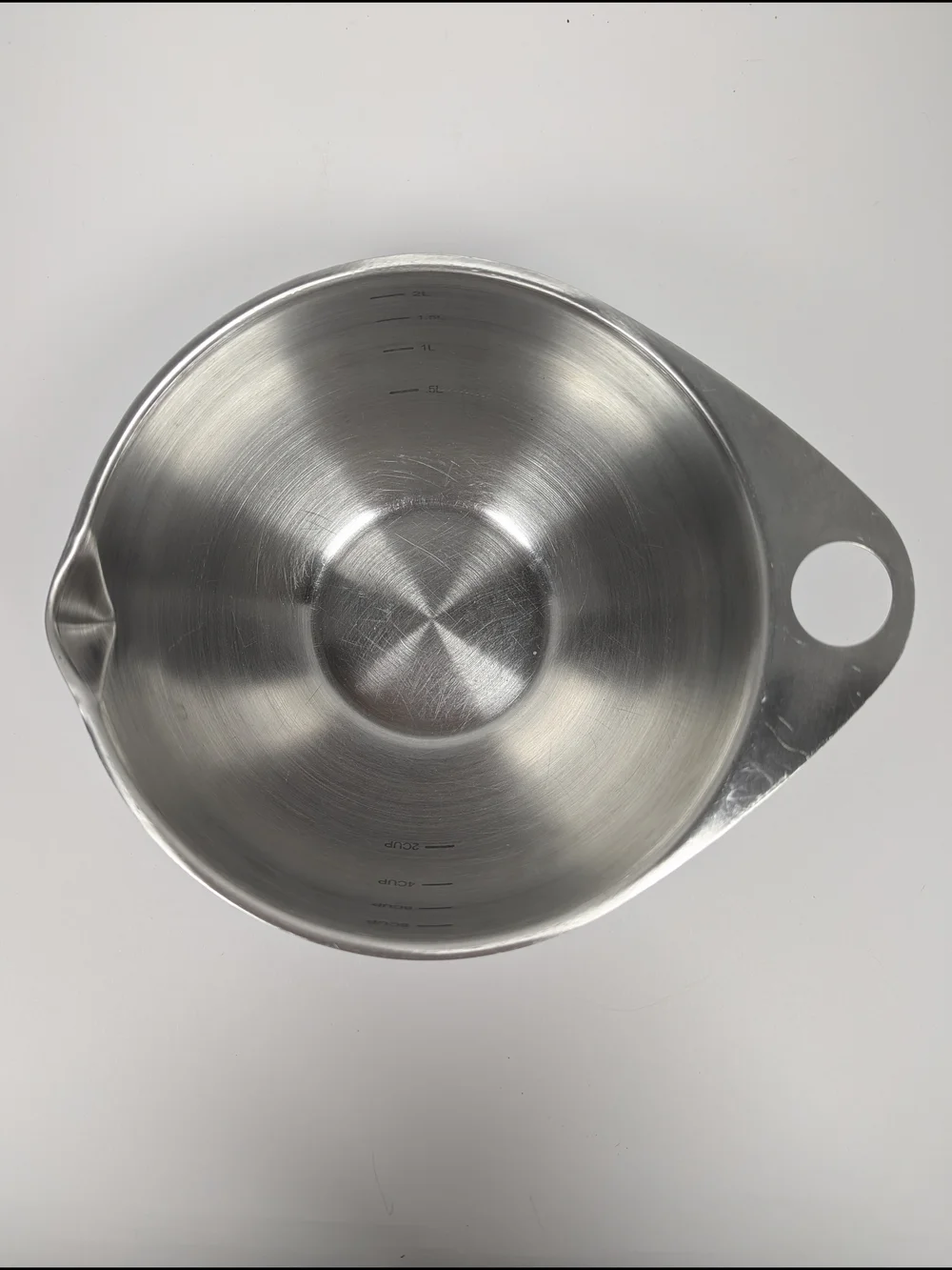 The Pampered Chef Stainless Steel Mixing Bowl Pour Spout Silicone Base 8-Cup 2-L